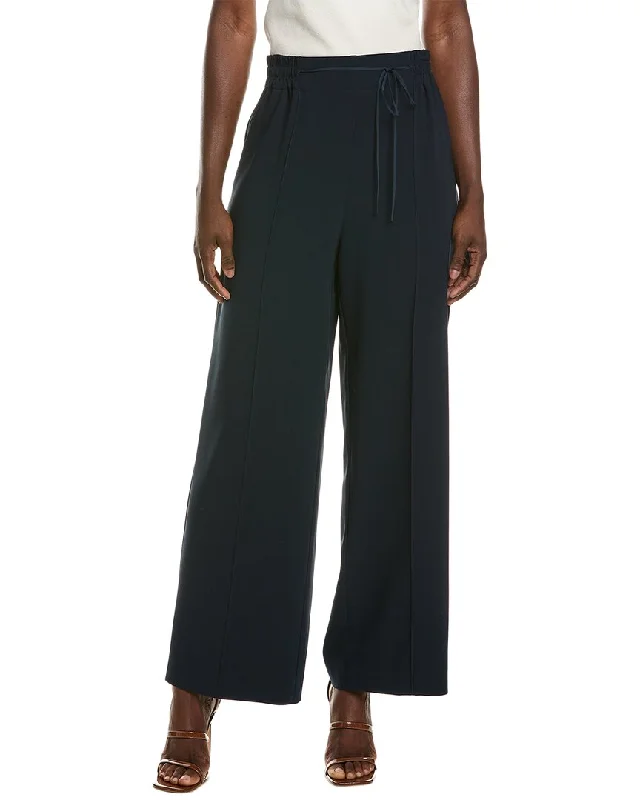 Oscar de la Renta Tie-Waist Detail Silk-Blend Pant Fashionable Sporty Pants