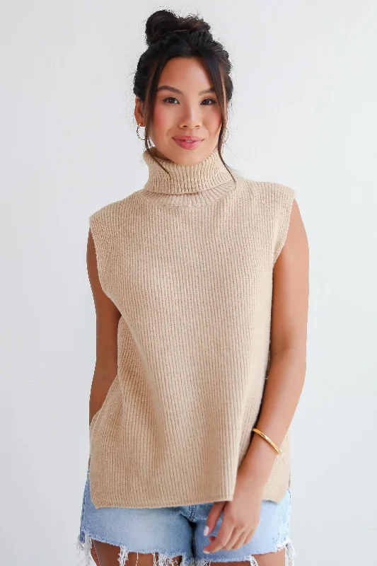 FINAL SALE - Sophisticated Ways Turtleneck Sweater Top Fitted Slim Tailored