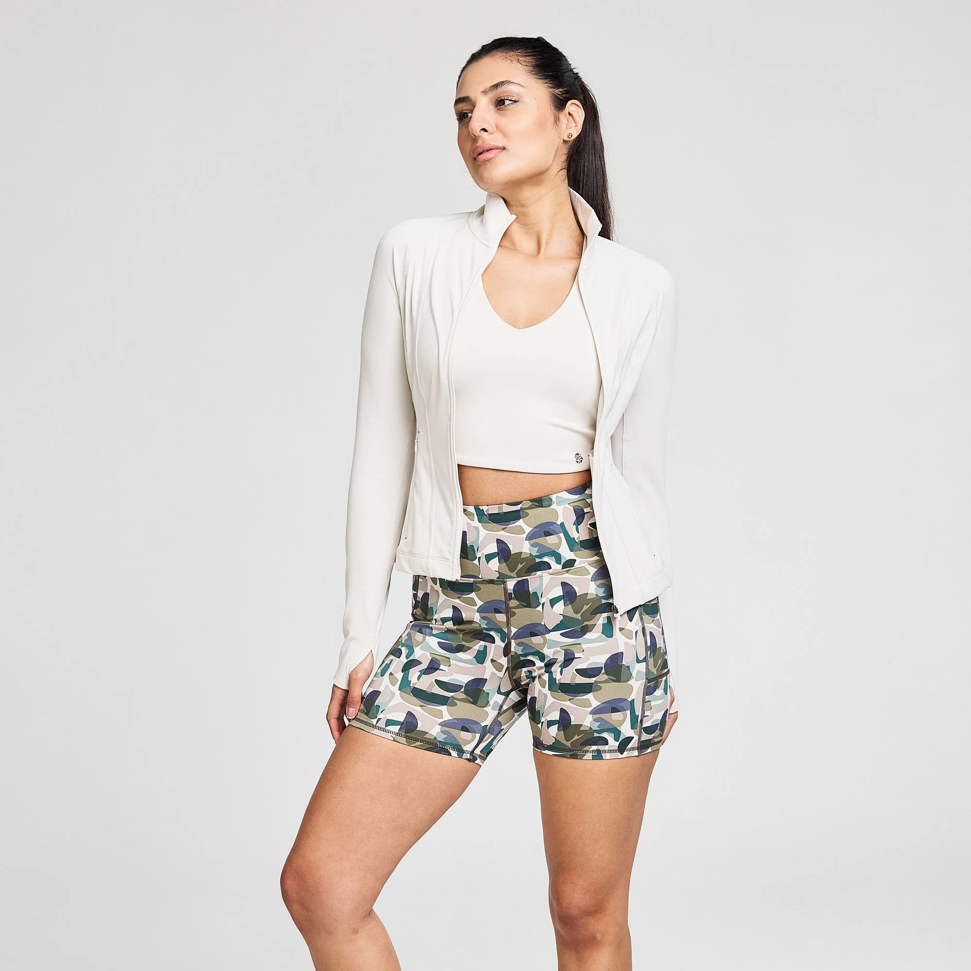 BAHE Attune Seamed Zip Through Jacket - Coconut Anorak Shell Jacket Lightweight Jacket