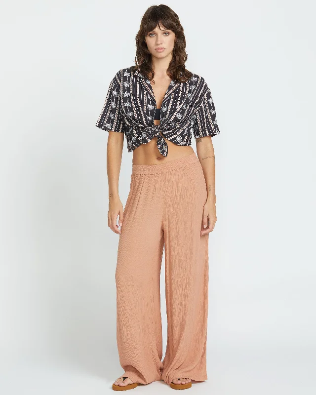 Stoneshine Junki Pants - Sand Brown Formal Wide-Leg Pants