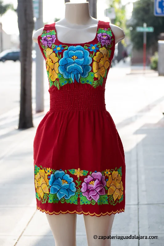 ARTESIAN EMBROIDERED RED DRESS #77372