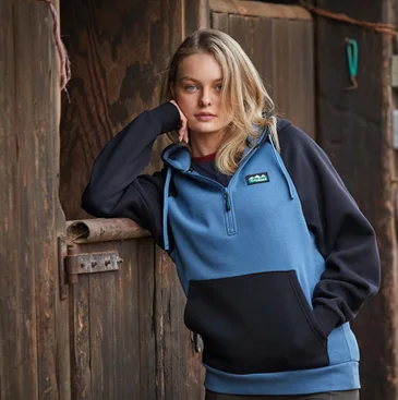 Unisex Kindred Hoodie - Blue/Black Hoodie with Mesh Breathable Sporty