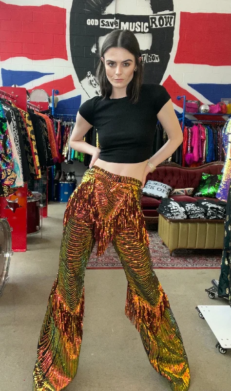 Any Old Iron Rust Fringe Pants Cozy Lounge Pants
