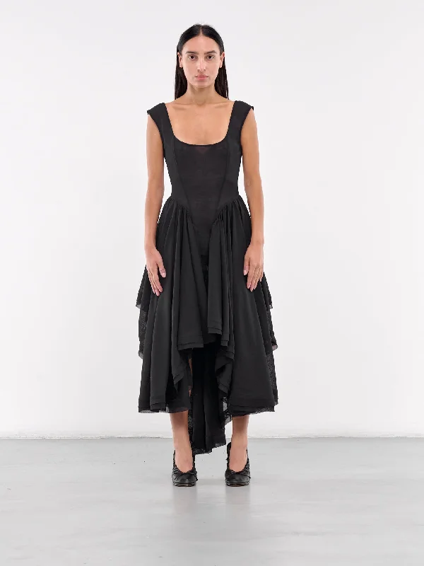 Ruffled Cocktail Dress (EV026Y003-ONYX)