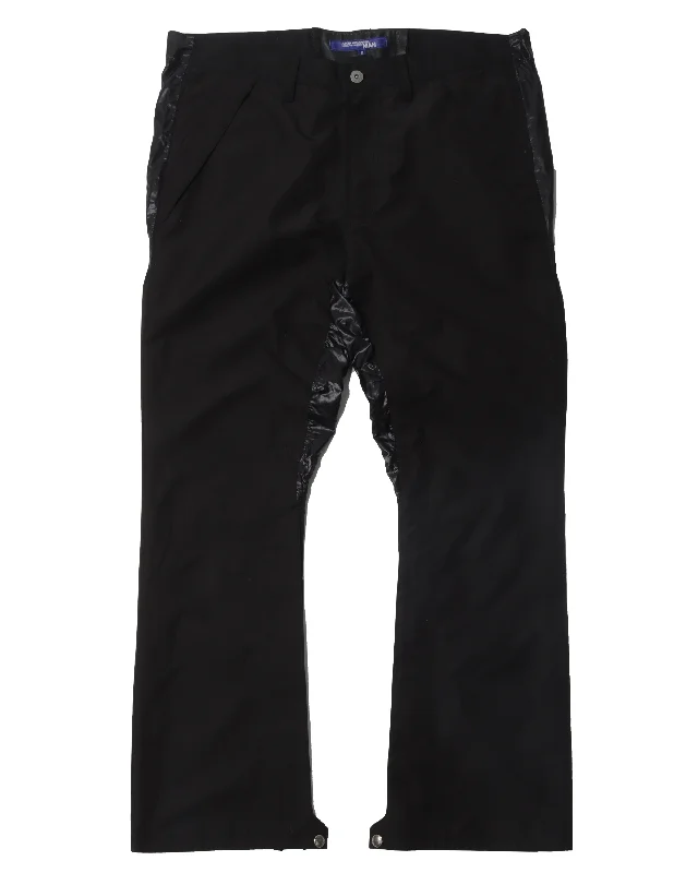Mixed Materials Pants Soft Stretch Pants