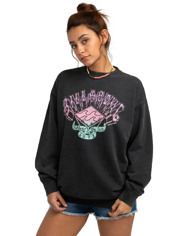 Follow The Crew Sweatshirt in Off Black Hoodie with Hood Adjustable Protection