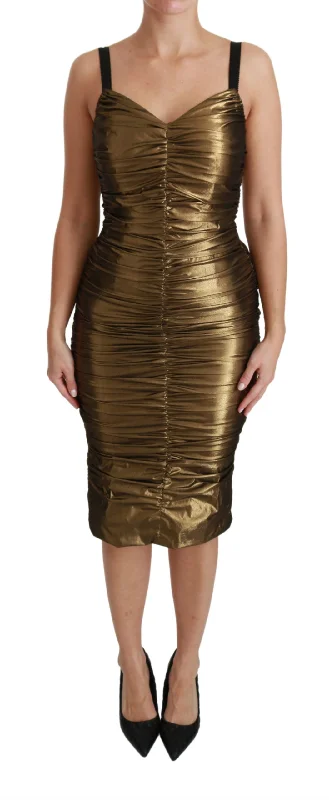 Dolce & Gabbana  Ruched Metallic Dress
