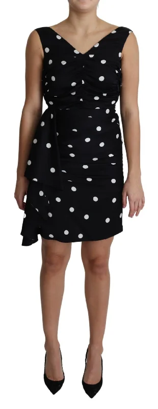 Dolce & Gabbana Elegant Polka Dot Silk Charmeuse Women's Dress