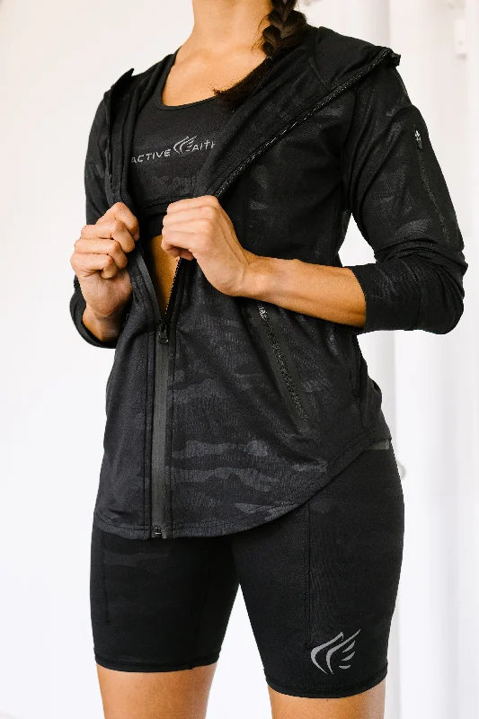 Women's "Active Faith" Camo Zipper Hoodie Hoodie with Zipper Placket Modern Functional Women's "Active Faith" Camo Zipper Hoodie Hoodie with Zipper Placket Modern Functional