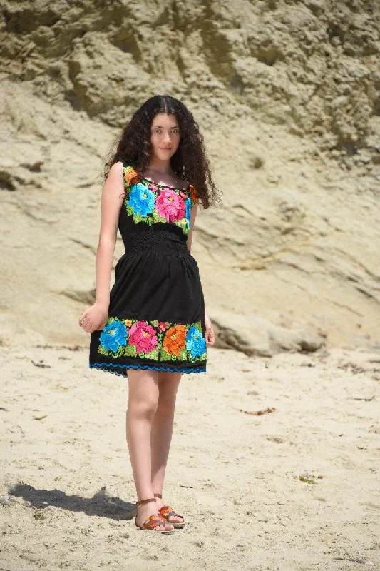 ARTESIAN EMBROIDERED DRESS BLACK