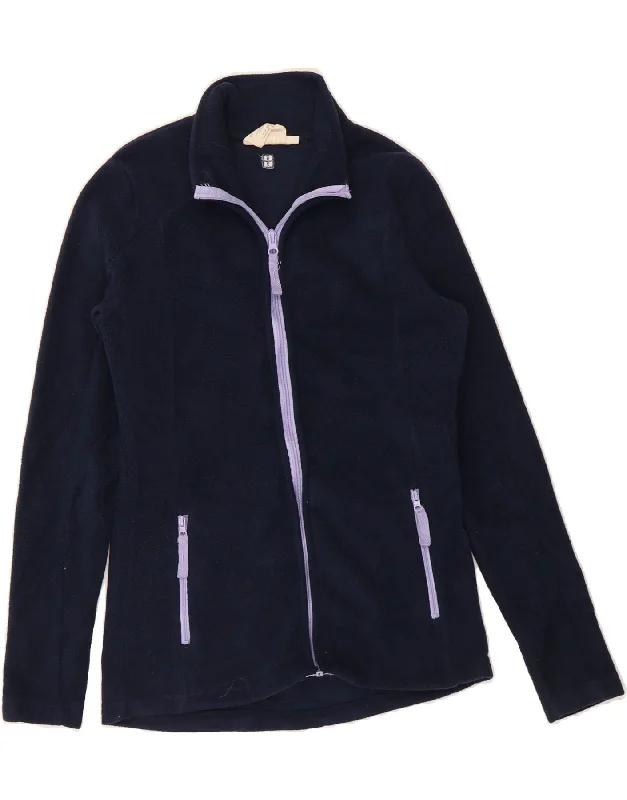 MOUNTAIN WAREHOUSE Womens Fleece Jacket UK 8 Small  Navy Blue Polyester Lace Jacket Ribbed Jacket Sequined Jacket