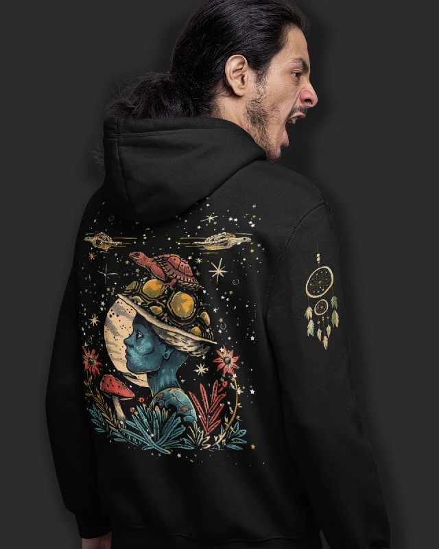 Zen Hoodie: Black Hoodie with Stripes Bold Sporty