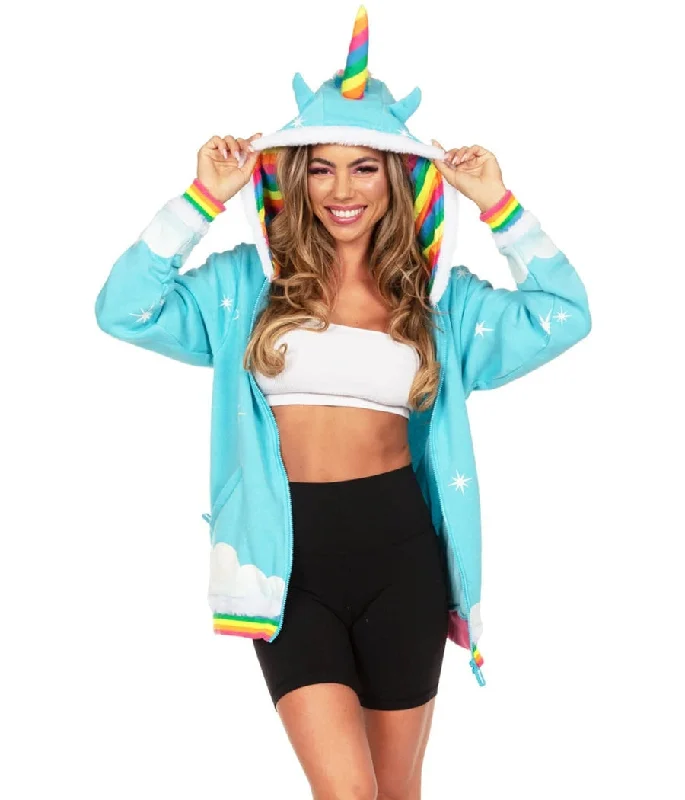 Women's Unicorn Hoodie Hoodie with Mesh Breathable Sporty
