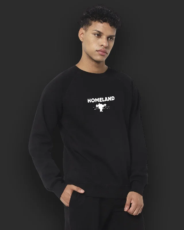 Dhanwaad HW Crew Sweatshirt: Black Hoodie with Thumb Holes Functional Cozy