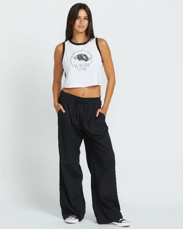 Dropping In Pants - Black Casual Plaid Pants