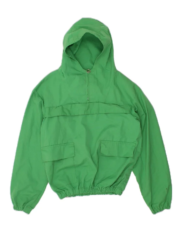 VINTAGE Womens Hooded Anorak Jacket UK 16 Large Green Insulated Jacket Fitted Jacket Loose Jacket