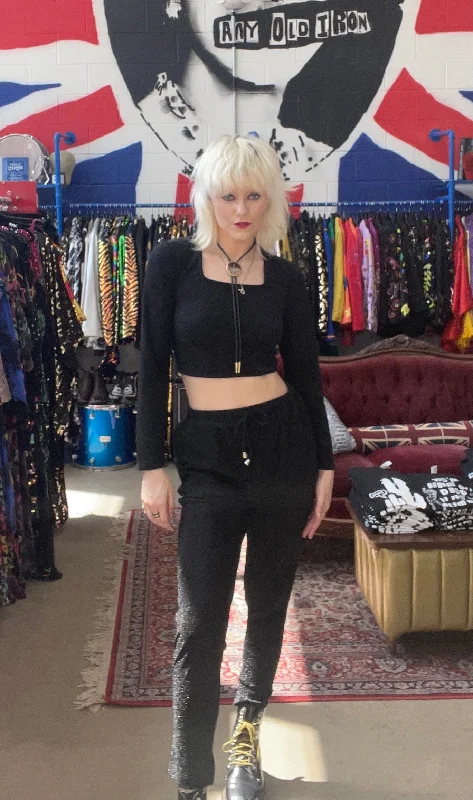 Any Old Iron Black Glimmer Pants Relaxed Fit Trousers