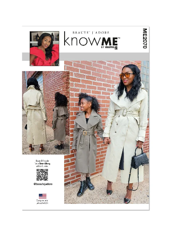 Know Me Pattern Me2070 Child Jacket/Coat Zippered Jacket Buttoned Jacket Snapped Jacket