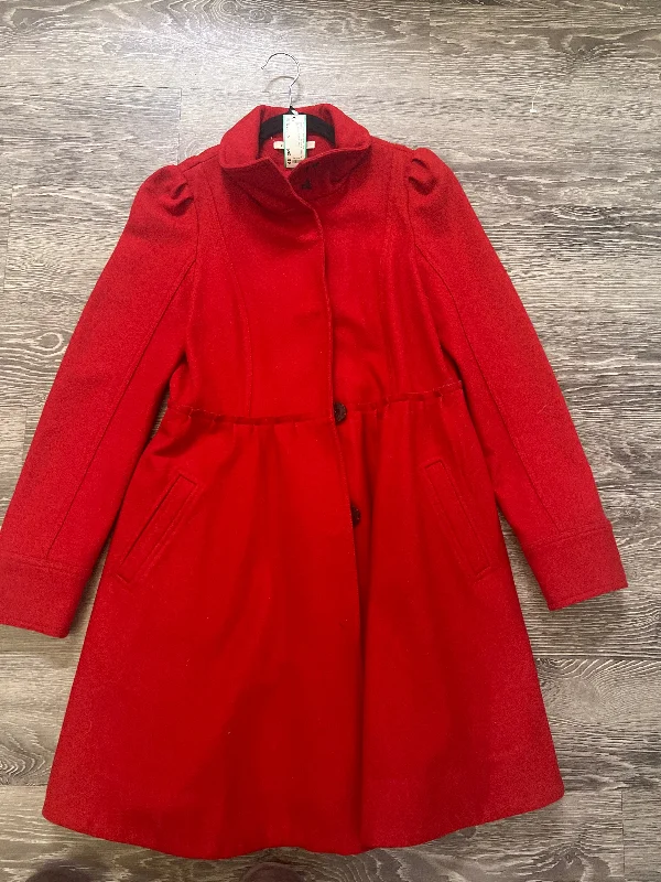 Alice + Olivia Wool Long Button Up Jacket (Size Small) Zippered Front Buttoned Front Snap Front