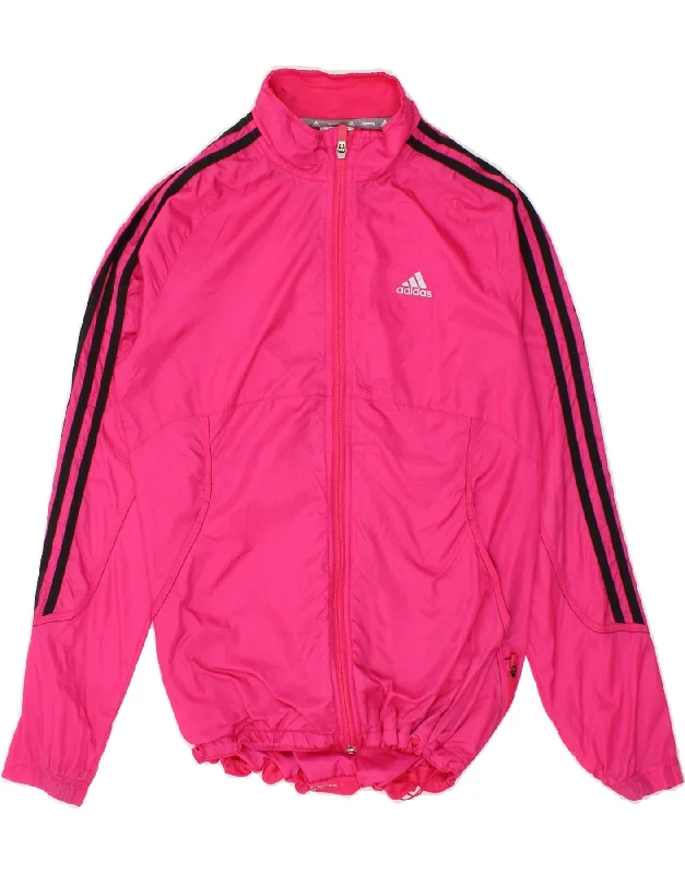 ADIDAS Womens Tracksuit Top Jacket UK 8 Small Pink Nylon Denim Fabric Leather Fabric Suede Fabric