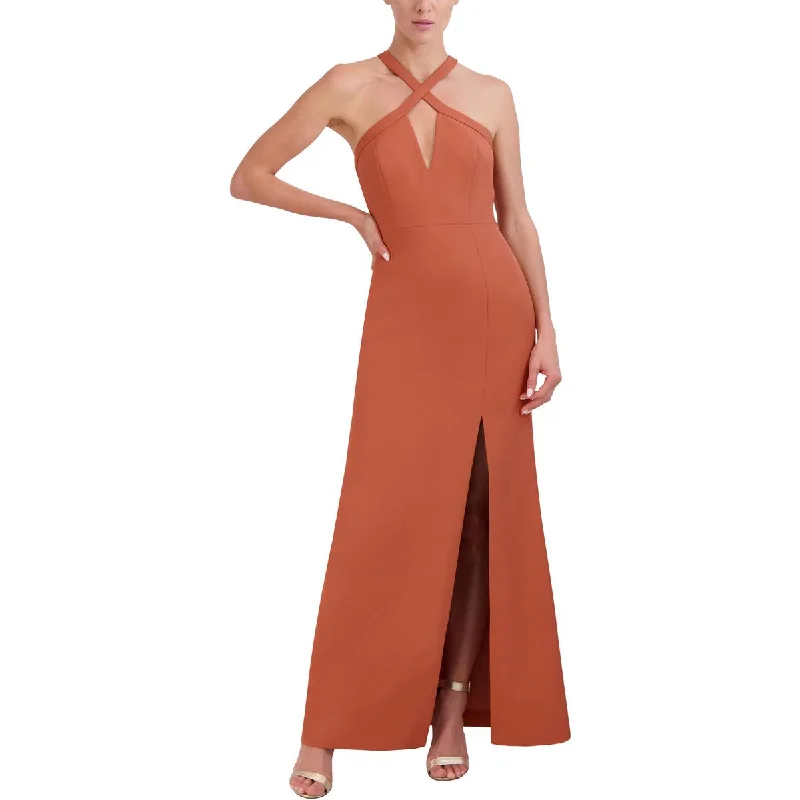 Womens Cross Neck Formal Evening Dress
