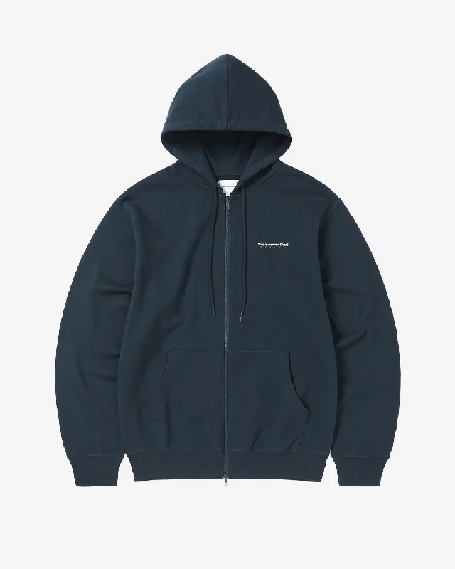 DSN-Logo Zip Hoodie Navy Hoodie with Mesh Breathable Sporty