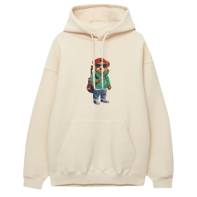 Green Polo Bear Hoodie Hoodie with Earth Tones Natural Calm