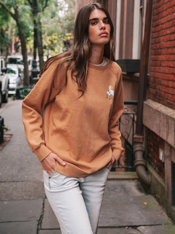 Stone Magic Boyfriend Crew Sweatshirt - Wild Ginger Hoodie with Hem Ribbing Snug Secure Stone Magic Boyfriend Crew Sweatshirt - Wild Ginger Hoodie with Hem Ribbing Snug Secure