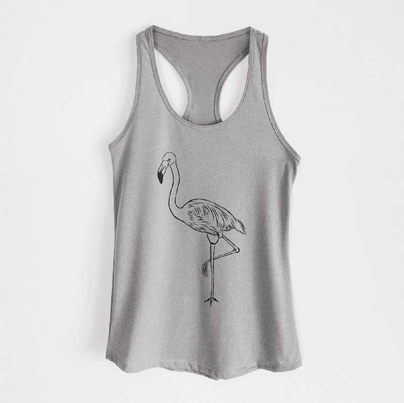 Mango the Flamingo - Women's Racerback Tanktop one shoulder tank