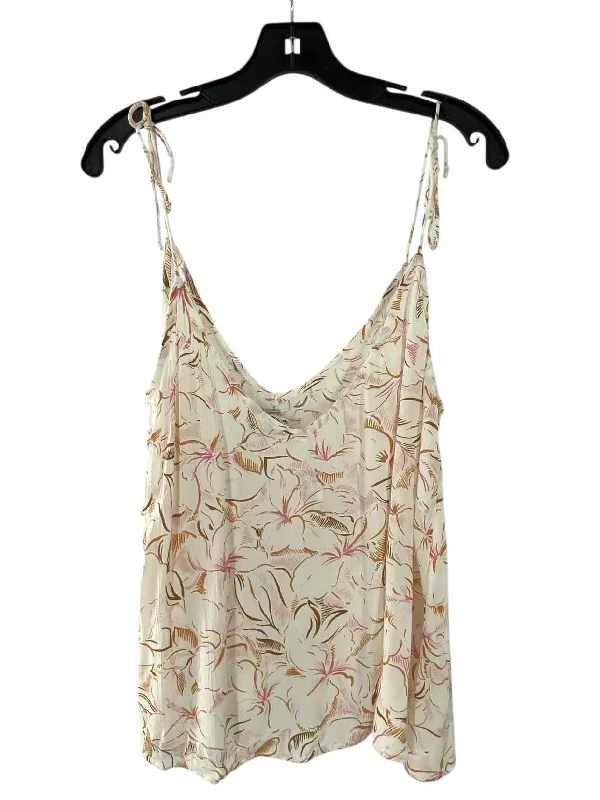 O'Neill Size M Cream Pink Print Tank Top crew neck tank