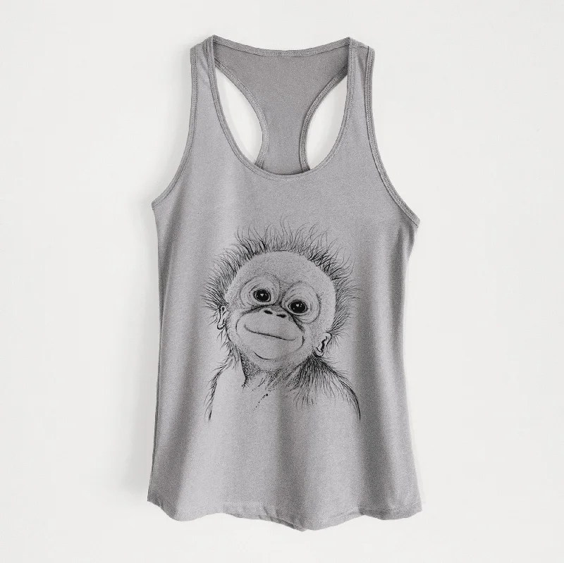 Louie the Baby Orangutan - Women's Racerback Tanktop neon tank top
