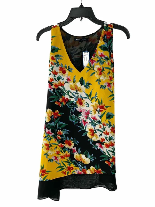Zac & Rachel Size L Yellow Floral Tank Top baby blue tank