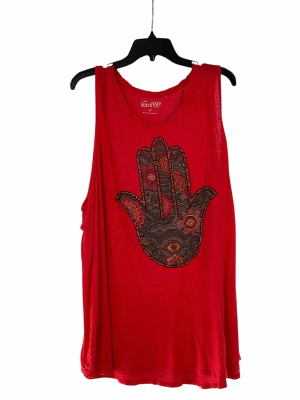 Lucky Brand Size 3X Red Print Tank Top relaxed fit tank