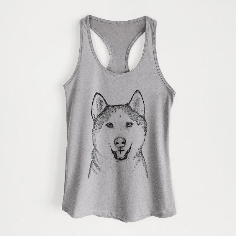 Nika the Siberian Husky - Women's Racerback Tanktop sheer tank top