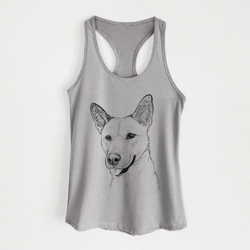 Kulfi the Jindo Shiba Inu Mix - Women's Racerback Tanktop open back tank