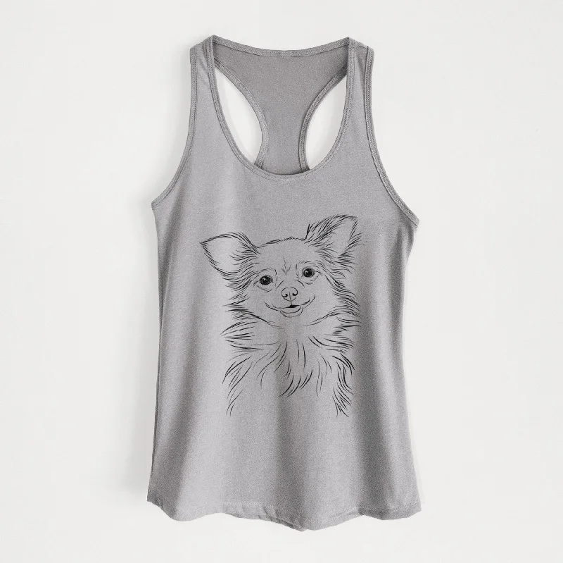 Marzi the Long Haired Chihuahua - Women's Racerback Tanktop ribbed tank top