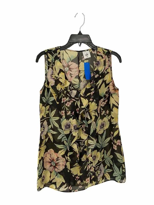 Cabi Size XS Gray Yellow Floral Tank Top lime green tank