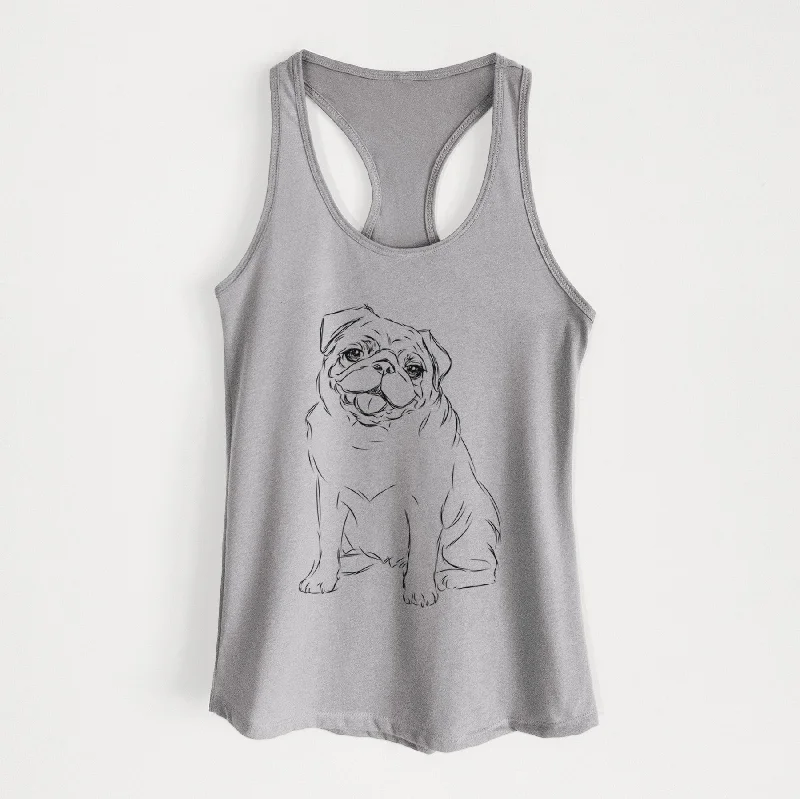 Higgins the Pug - Women's Racerback Tanktop cutout tank top