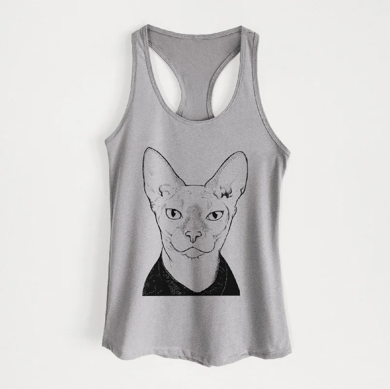 Oliver Watson the Sphynx Cat - Women's Racerback Tanktop sequin tank top