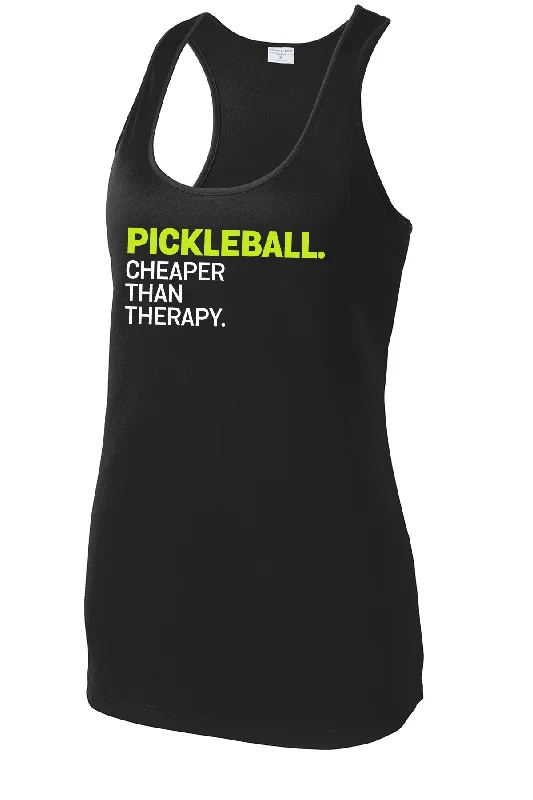 Pickleball. Cheaper Than Therapy. - Womens Performance Racerback Tank loose fit tank