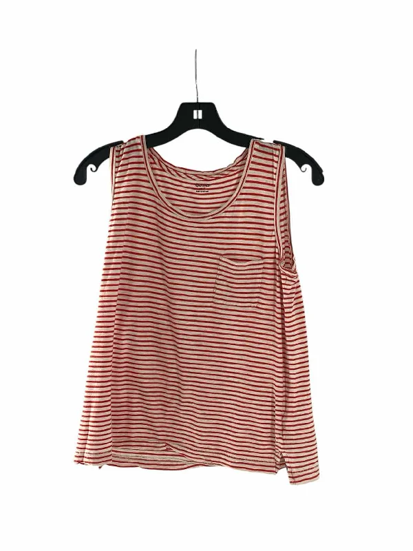 MadeWell Size S Red White Striped Tank Top flirty tank top