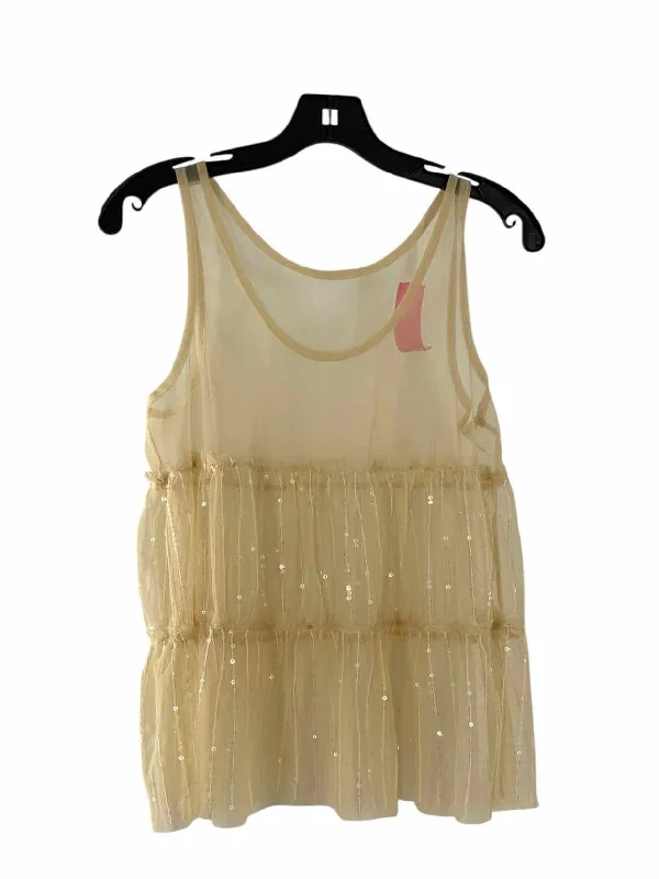 Unknown Brand Size S Cream Mesh Tank Top peach tank top