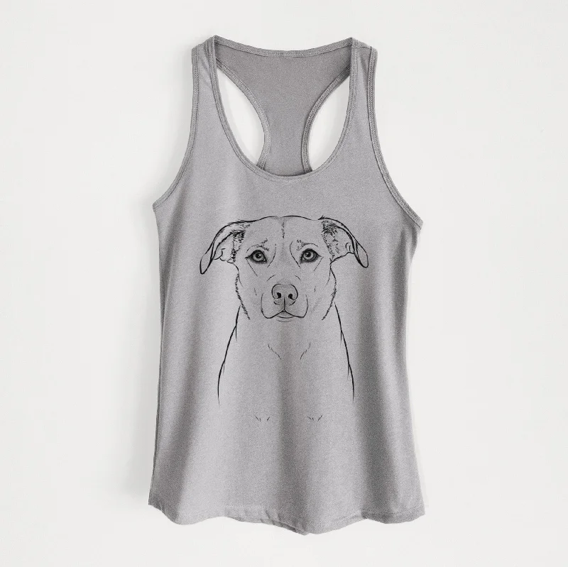 Mica the Labrador Pittbull Mix - Women's Racerback Tanktop coral tank top