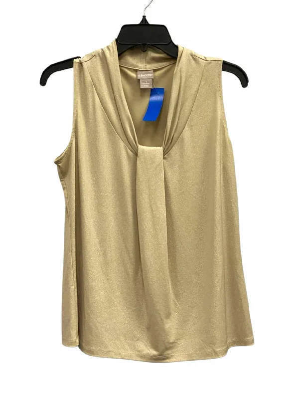 Chico's Size 1 (S) Gold Shimmer Tank Top casual tank top