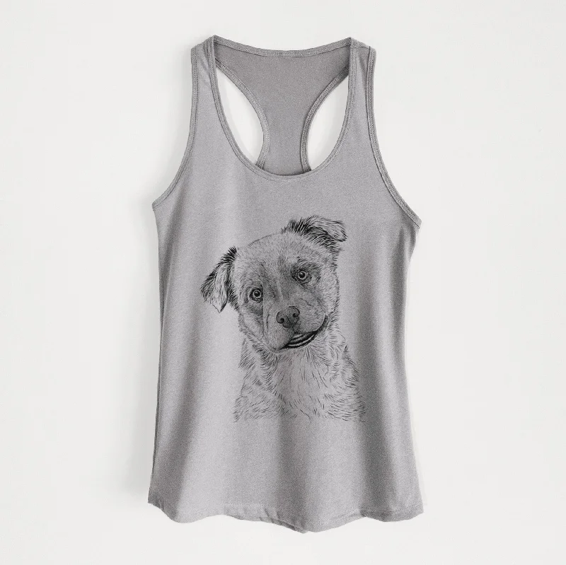 Loki Bear the Australian Cattle Dog Mix - Women's Racerback Tanktop ivory tank top