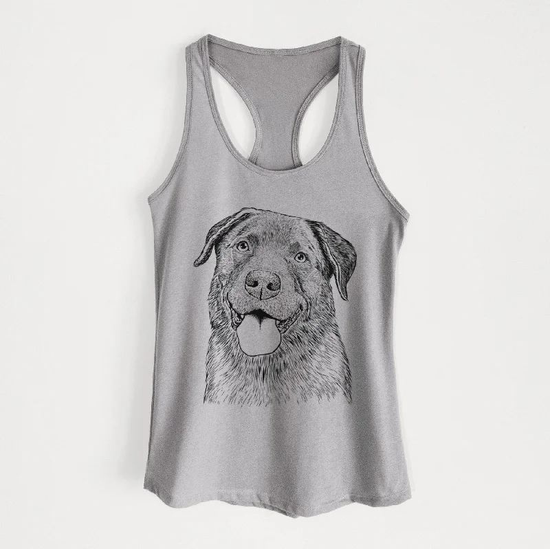 Gonzo the Chocolate Lab - Women's Racerback Tanktop peach tank top