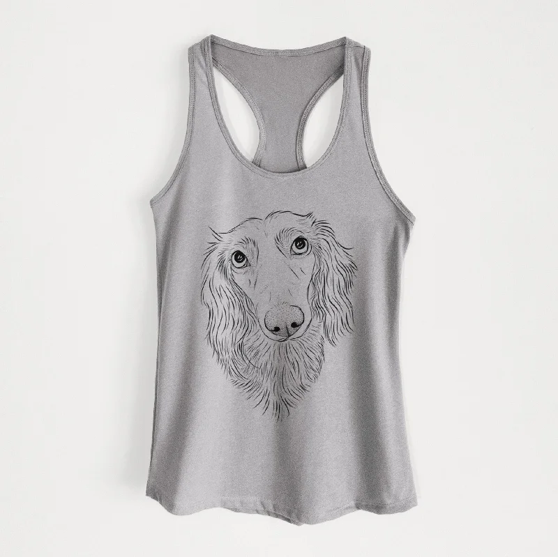 Mr. Rusty the Long Haired Dachshund - Women's Racerback Tanktop soft tank top