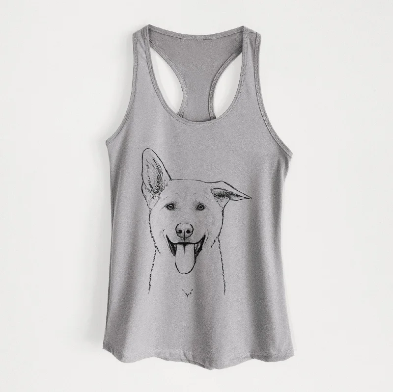 Hoya the Korean Jindo - Women's Racerback Tanktop tie dye tank