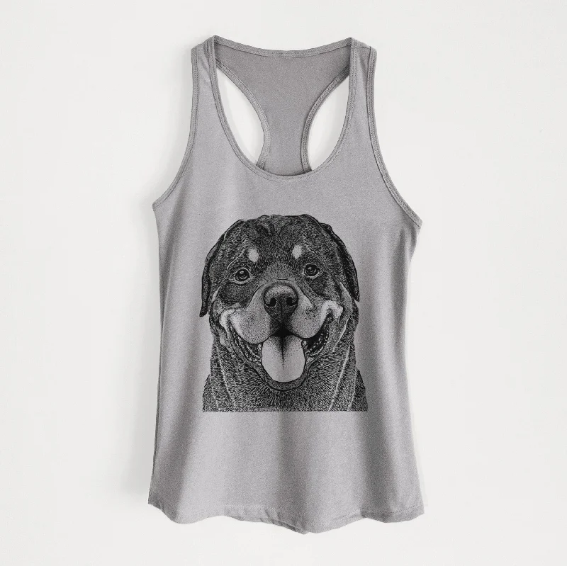 Hagan the Rottweiler - Women's Racerback Tanktop playful tank top