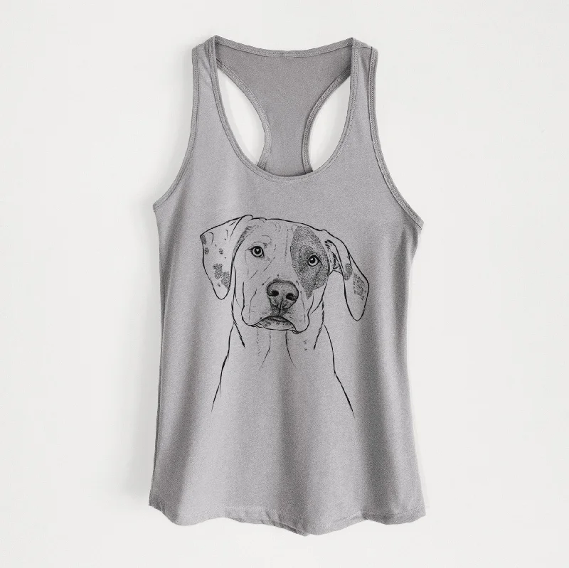 Julio the Dogo Argentino Mix - Women's Racerback Tanktop teal tank top